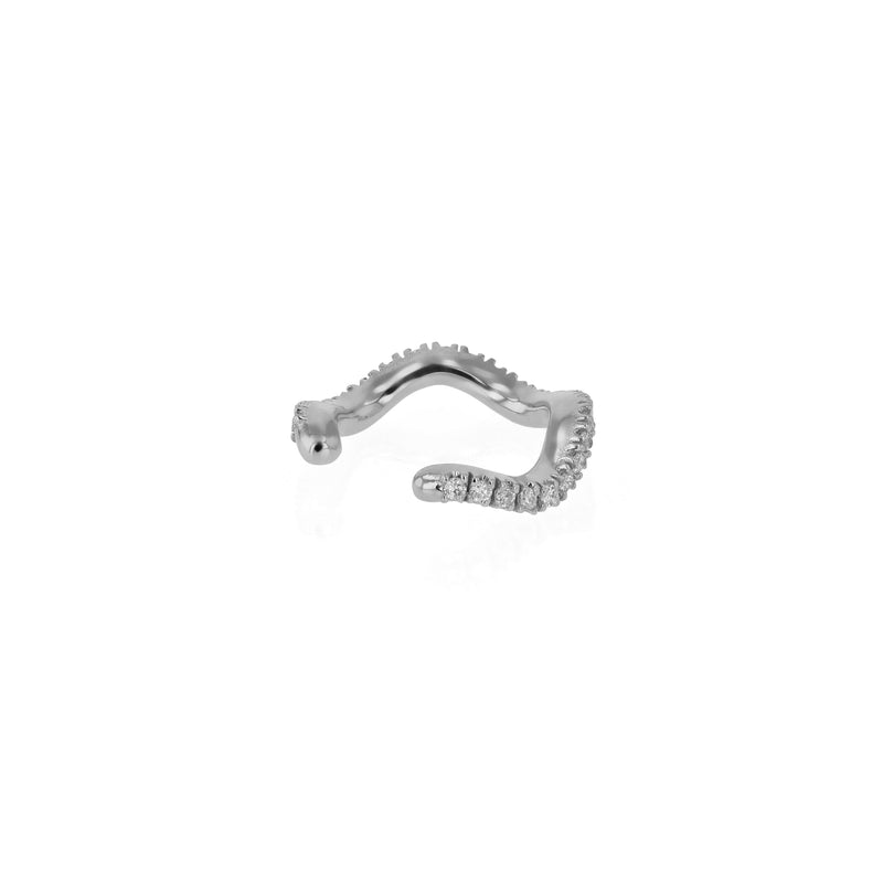 Single Wave Diamond Earcuff White Gold | Sarah & Sebastian