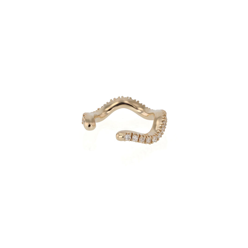 Single Wave Diamond Earcuff Gold | Sarah & Sebastian