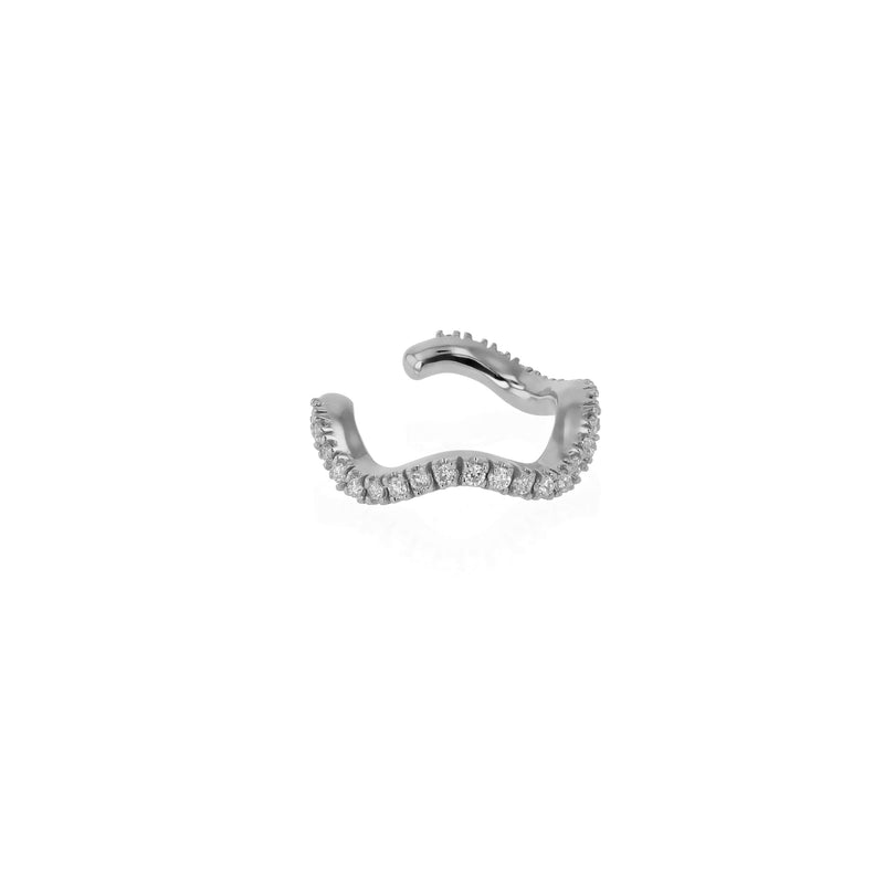 Single Wave Diamond Earcuff White Gold | Sarah & Sebastian