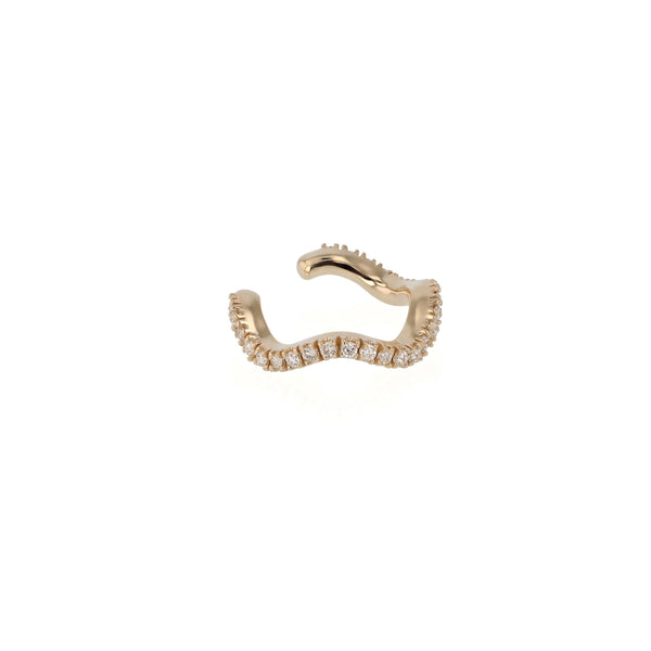 Single Wave Diamond Earcuff Gold | Sarah & Sebastian