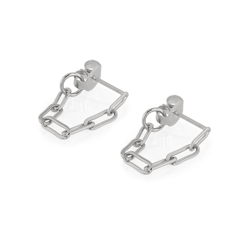 Block Chain Earrings Silver | Sarah & Sebastian