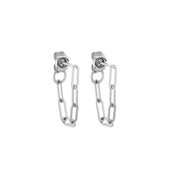 Block Chain Earrings Silver | Sarah & Sebastian