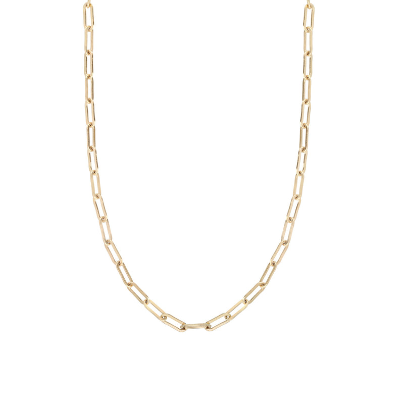 Block Elongated Chain Necklace Gold | Sarah & Sebastian