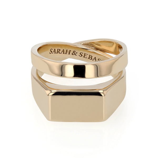 Cast Square Signet Gold | Sarah & Sebastian