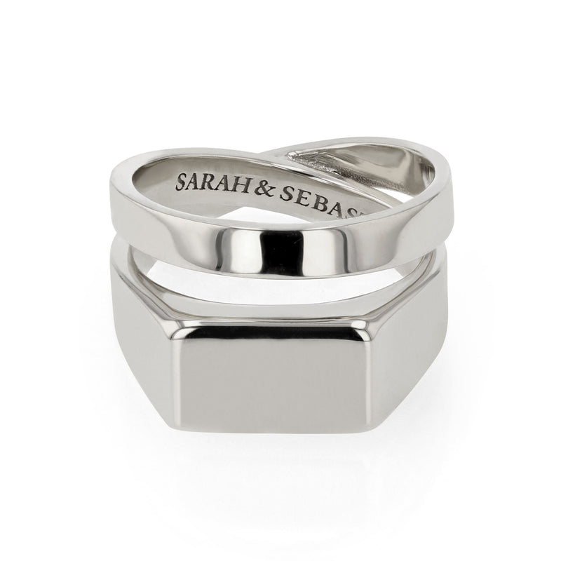 Cast Square Signet Silver | Sarah & Sebastian