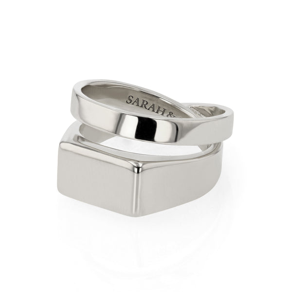 Cast Square Signet Silver | Sarah & Sebastian