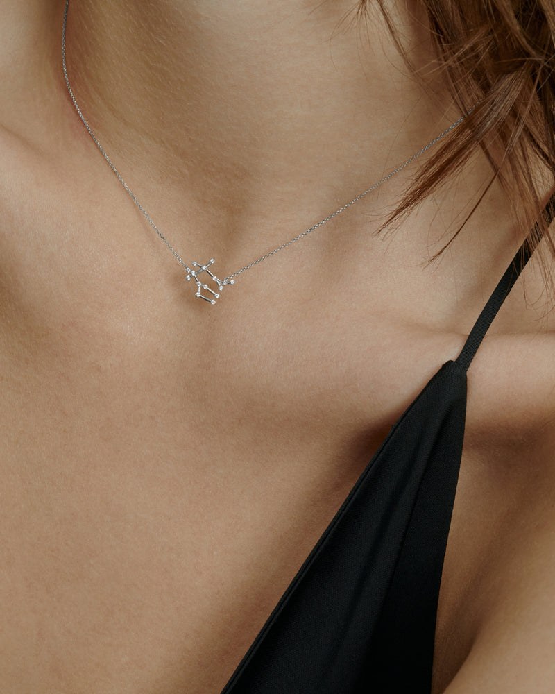 Celestial Gemini Necklace White Gold | Sarah & Sebastian onBody