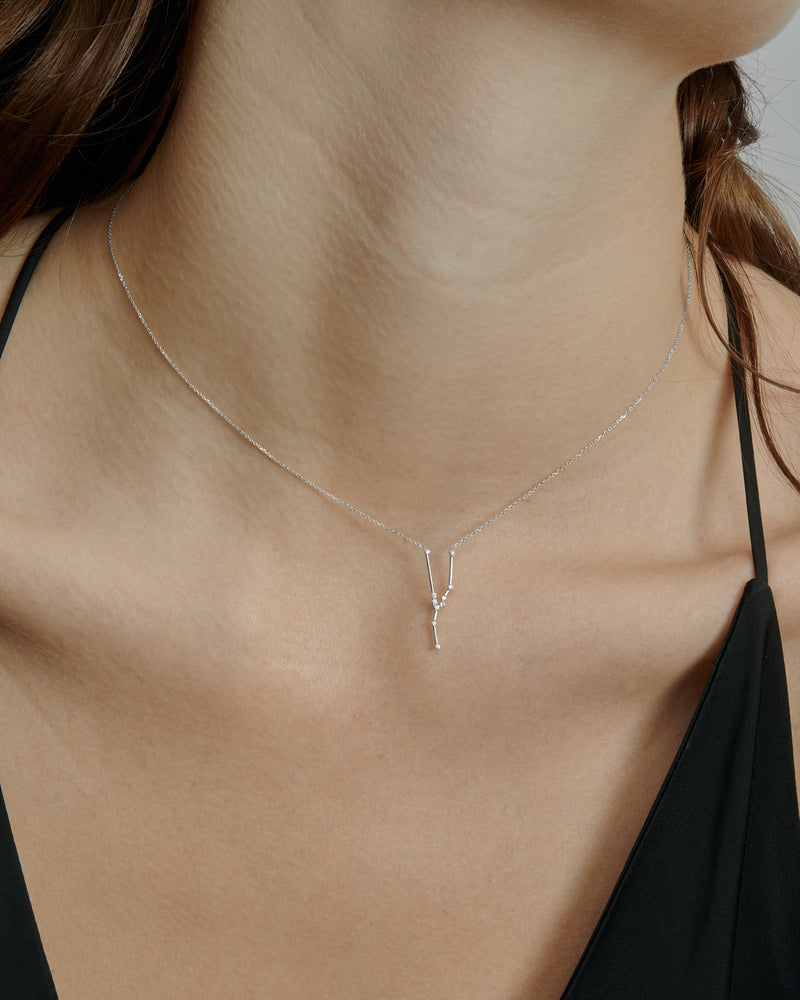 Celestial Taurus Necklace White Gold | Sarah & Sebastian onBody