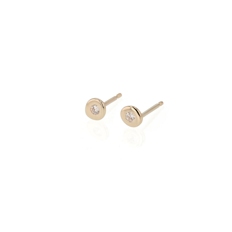 Fine Cell Diamond Stud Earrings Gold | Sarah & Sebastian