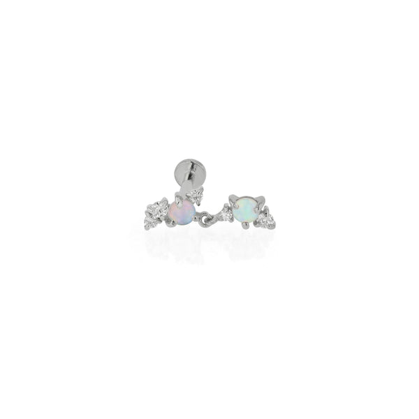 Chroma Opal Cartilage Earring White Gold | Sarah & Sebastian