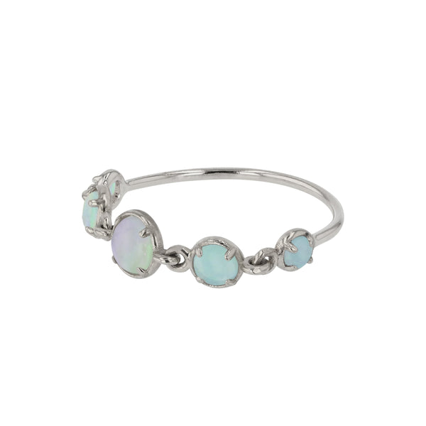 Chroma Opal Chain Ring White Gold | Sarah & Sebastian