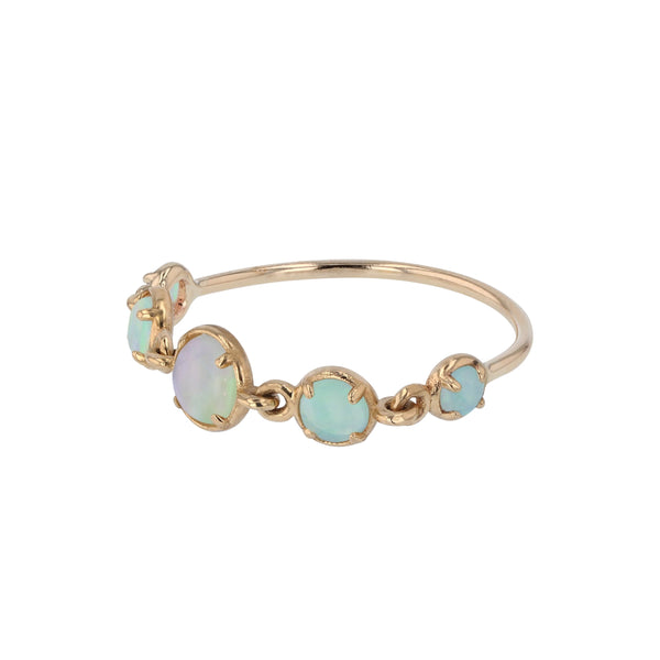 Chroma Opal Chain Ring Gold | Sarah & Sebastian