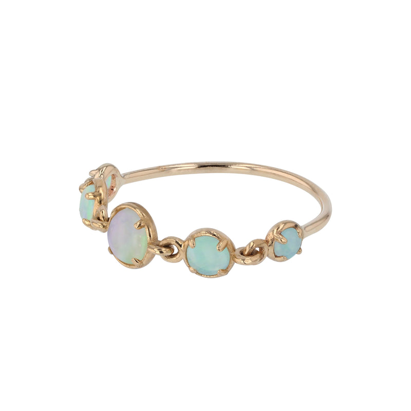 Chroma Opal Chain Ring Gold | Sarah & Sebastian