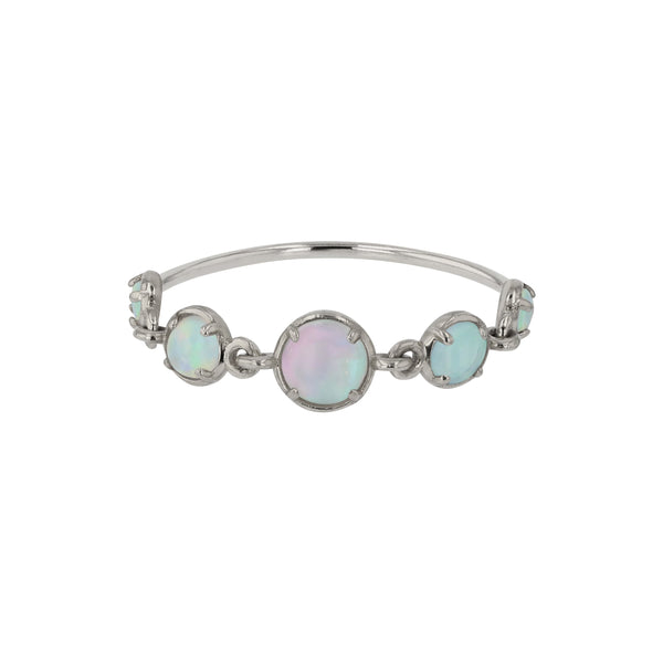 Chroma Opal Chain Ring White Gold | Sarah & Sebastian