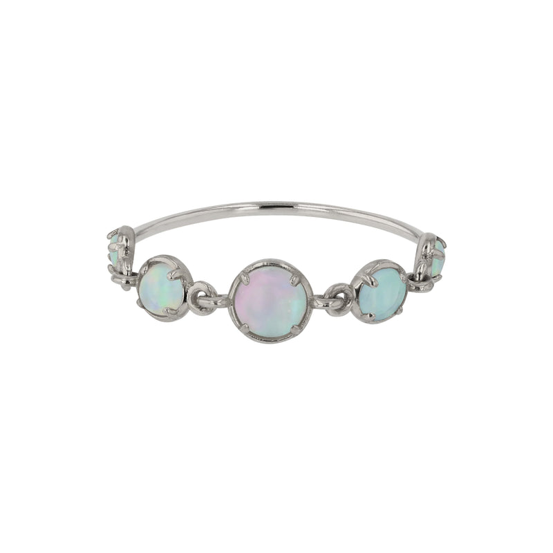 Chroma Opal Chain Ring White Gold | Sarah & Sebastian