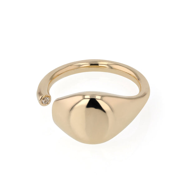 Diamond Void Signet Ring Gold | Sarah & Sebastian