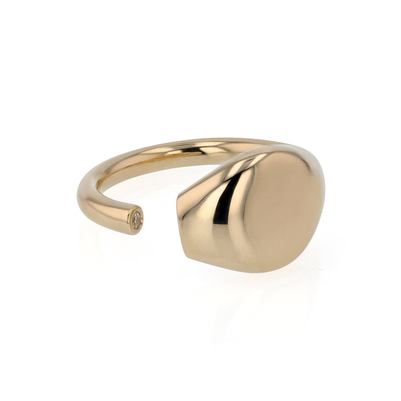 Diamond Void Signet Ring Gold | Sarah & Sebastian