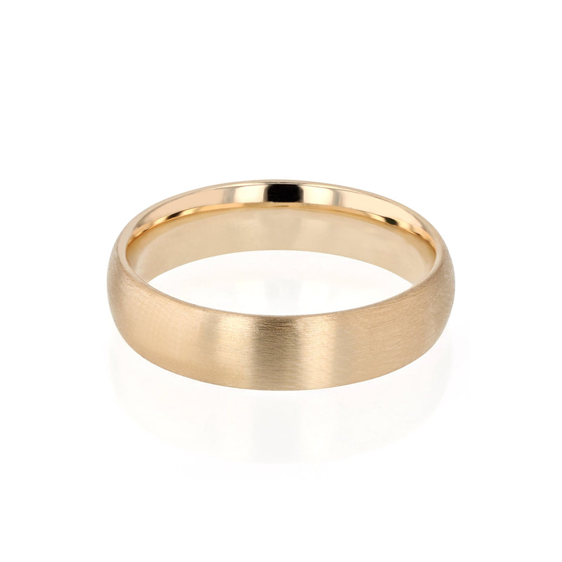 Dome II Brushed Mens Wedding Band Gold | Sarah & Sebastian