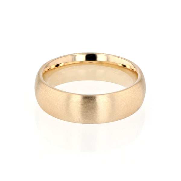 Mens Wedding Band Dome III Brushed Gold | Sarah & Sebastian