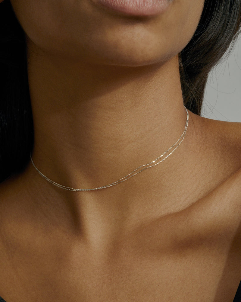 Double Fine Chain Choker Silver | Sarah & Sebastian onBody