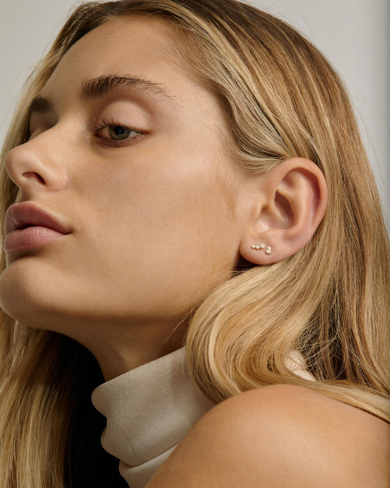 Fine Bloom Diamond Earrings Gold | Sarah & Sebastian onBody