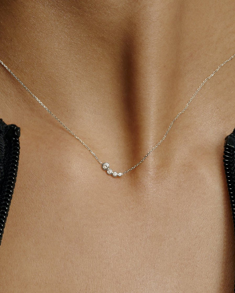 Fine Bloom Diamond Necklace White Gold | Sarah & Sebastian onBody