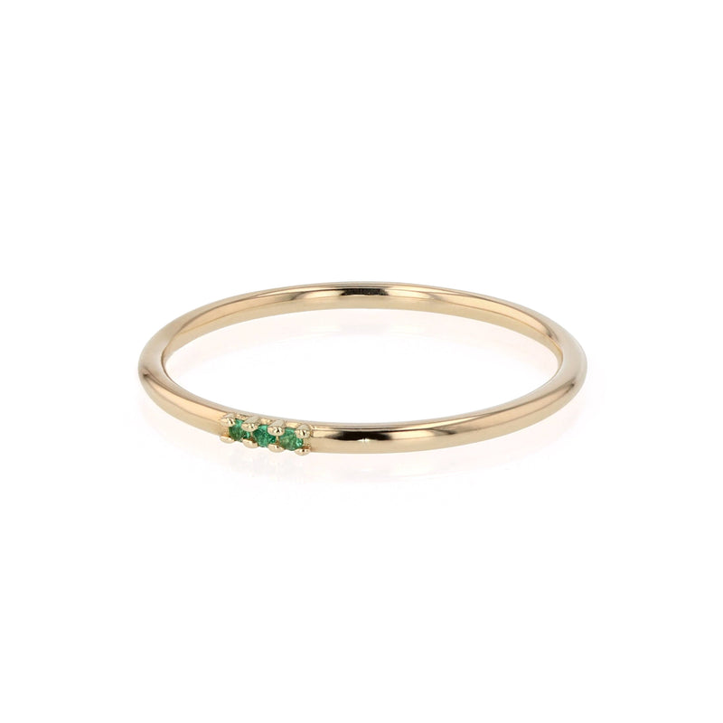 Fine Emerald Triplet Ring Gold | Sarah & Sebastian