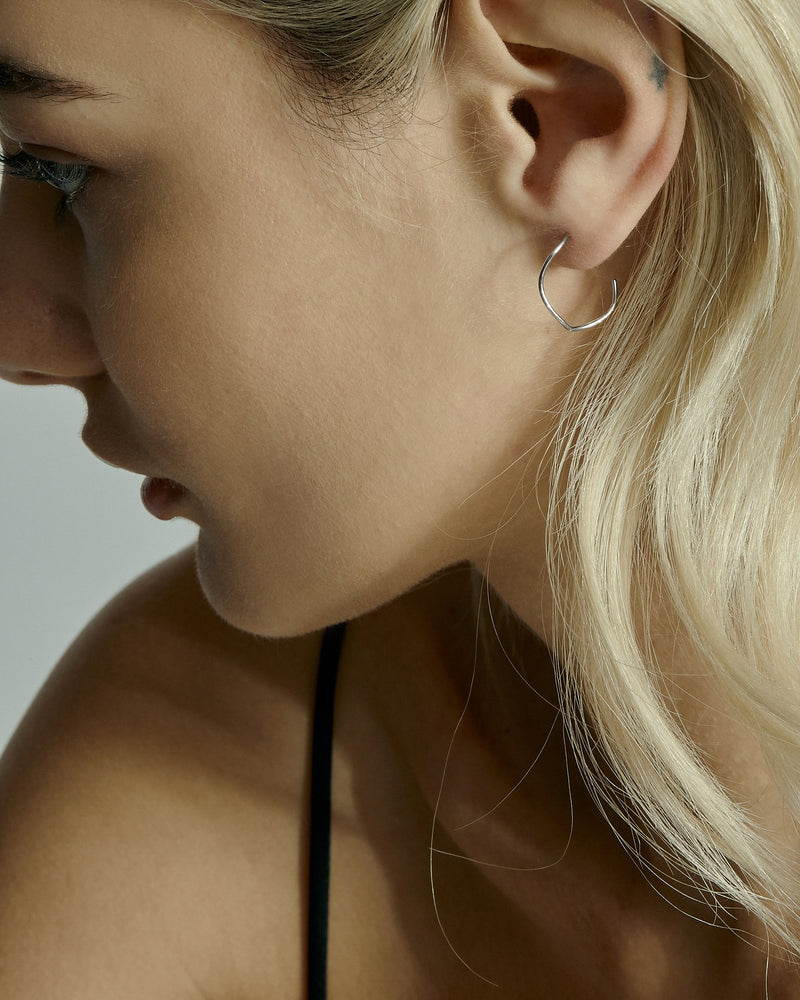 Fine Form Hoops Silver | Sarah & Sebastian onBody