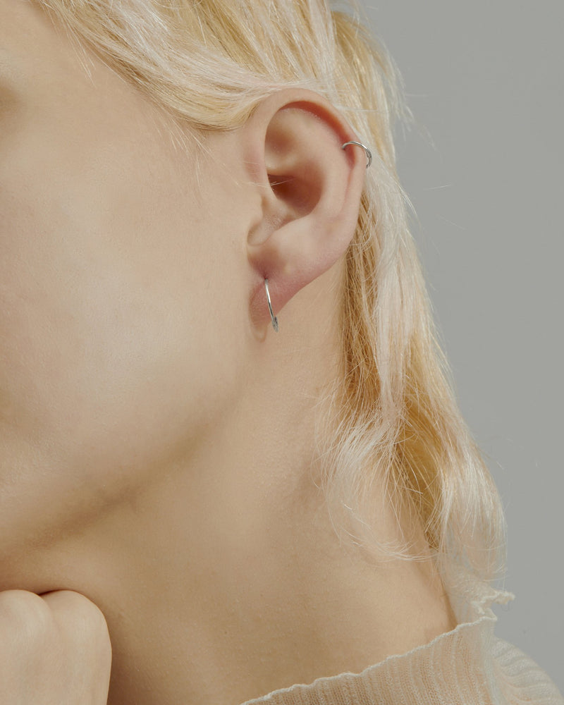 Fine Hoop Earrings White Gold | Sarah & Sebastian onBody