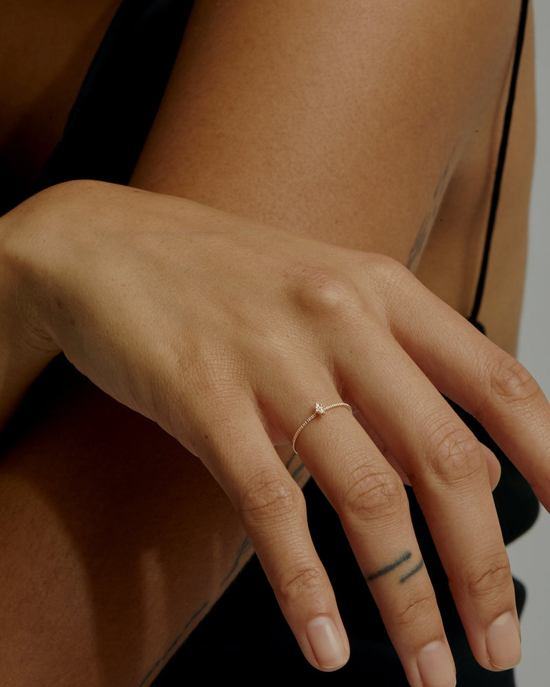 Fine Rhombus Diamond Ring Gold | Sarah & Sebastian onBody