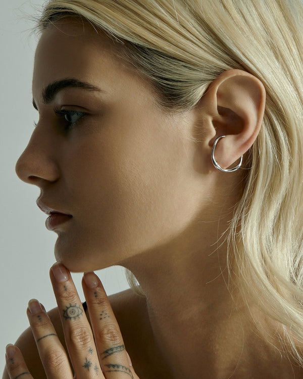 Form Earrings Silver | Sarah & Sebastian onBody