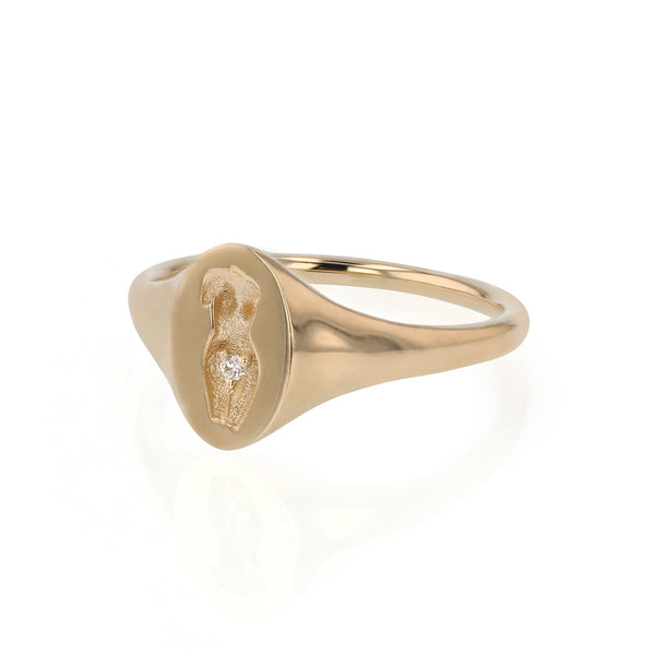 Gaia Diamond Signet Ring