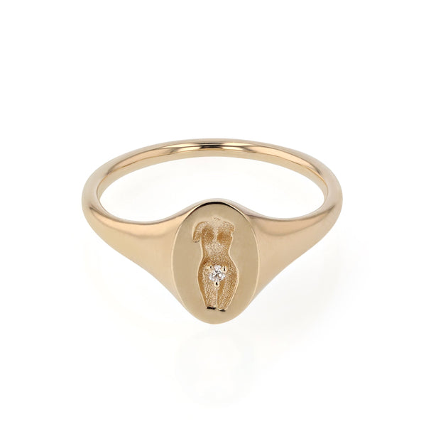 Gaia Diamond Signet Ring