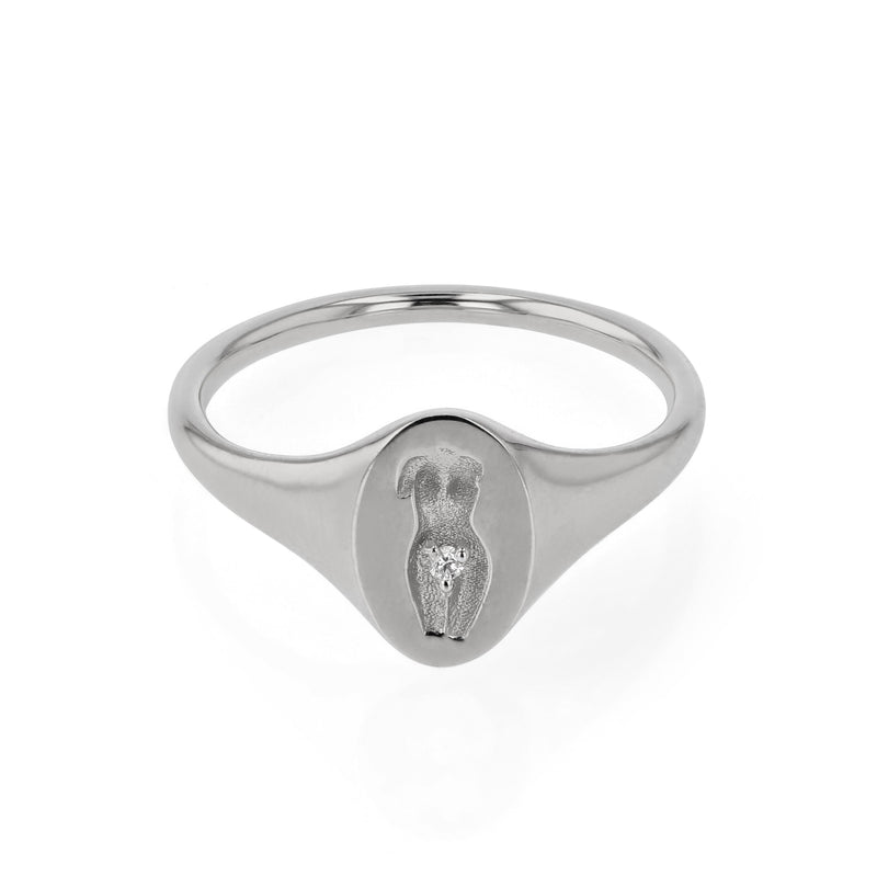 Gaia Diamond Signet Ring Gold | Sarah & Sebastian