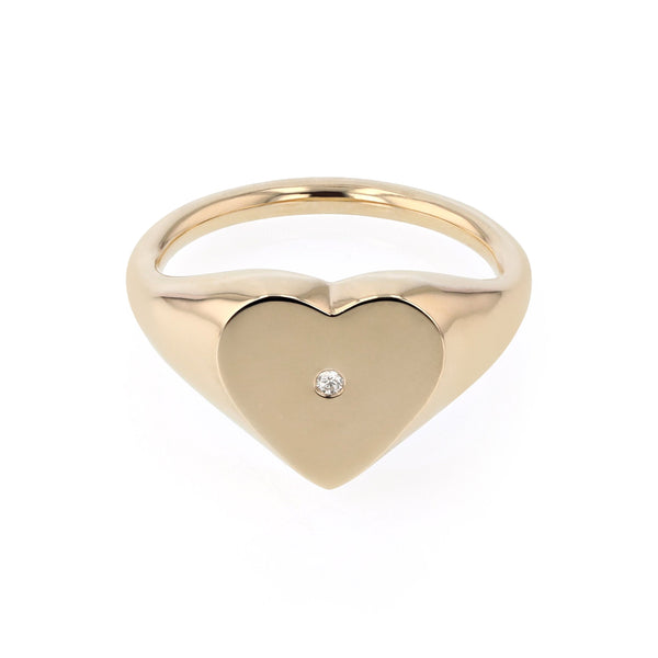 Heart Diamond Signet Gold | Sarah & Sebastian