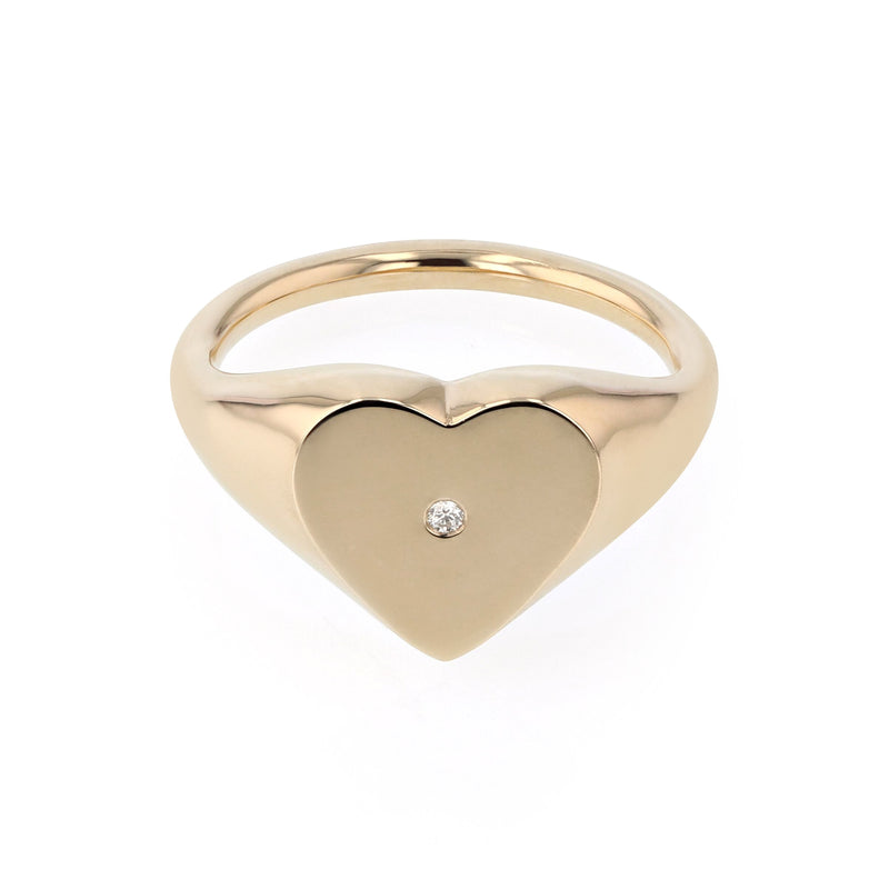 Heart Diamond Signet Gold | Sarah & Sebastian