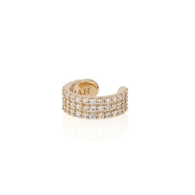 Single Ice Diamond Ear Cuff Gold | Sarah & Sebastian