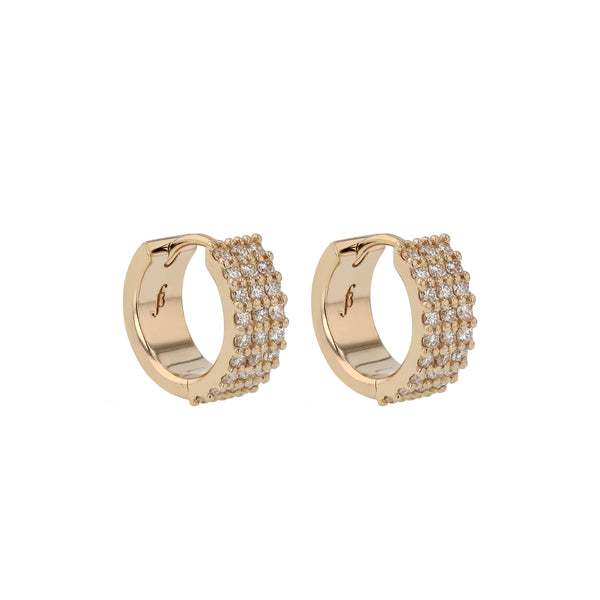 Ice Diamond Hoops Gold | Sarah & Sebastian