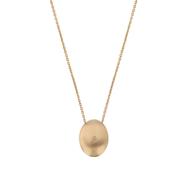 Oval Insignia Diamond Locket Necklace Gold | Sarah & Sebastian