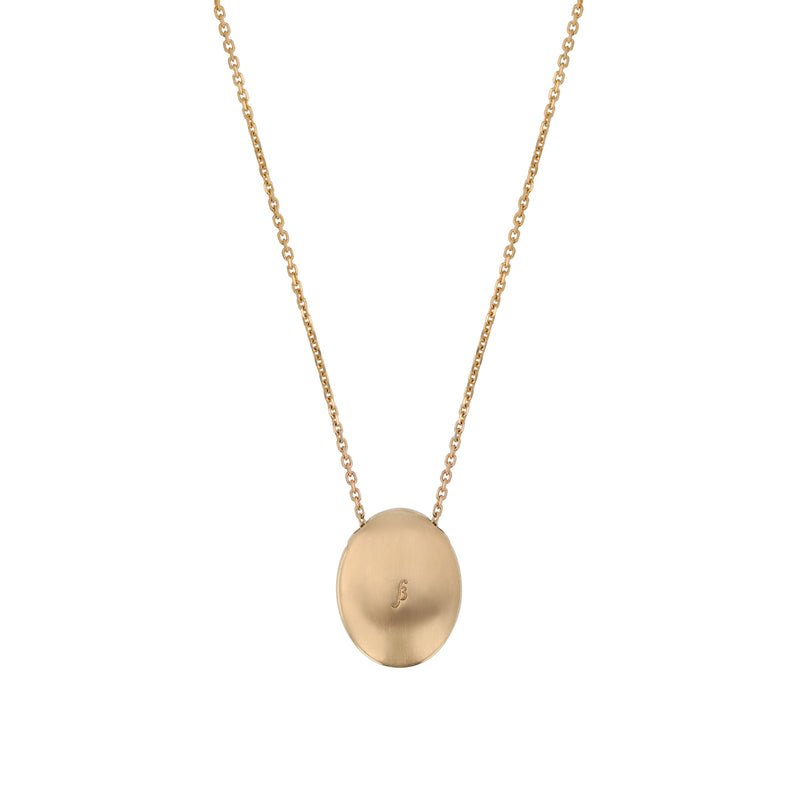 Oval Insignia Diamond Locket Necklace Gold | Sarah & Sebastian