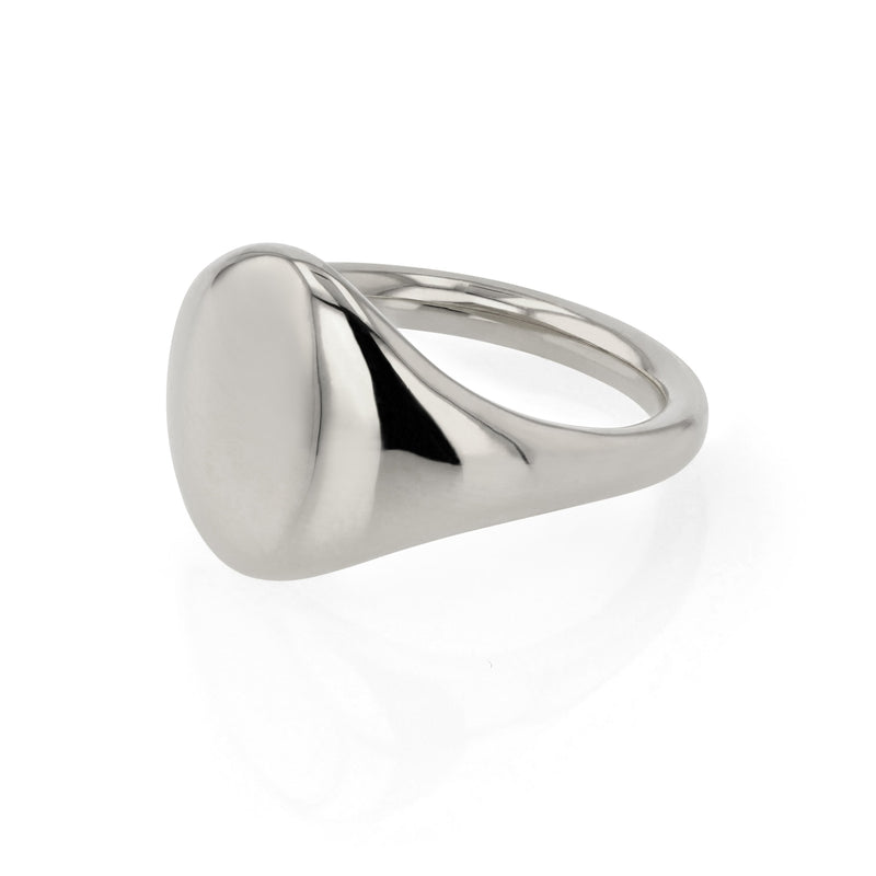 Ingot Oval Signet Ring Silver | Sarah & Sebastian