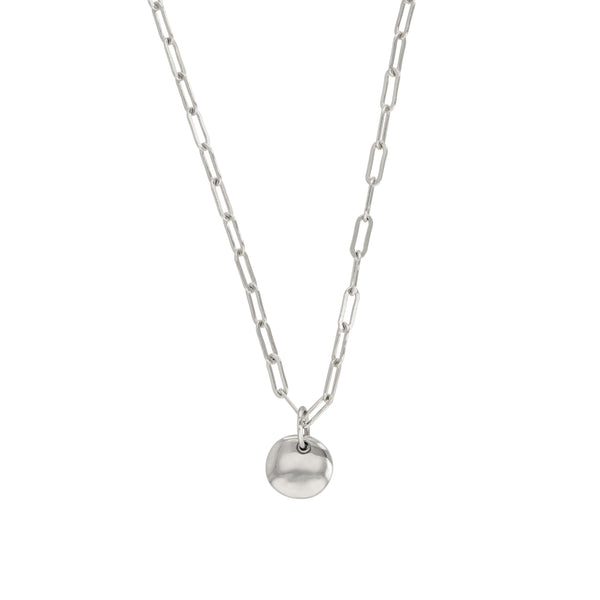 Ingot Round Necklace Unisex Silver | Sarah & Sebastian