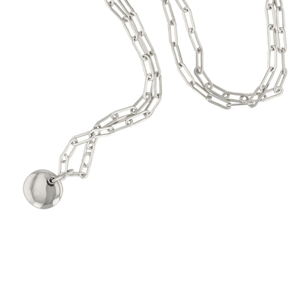 Ingot Round Necklace Unisex Silver | Sarah & Sebastian