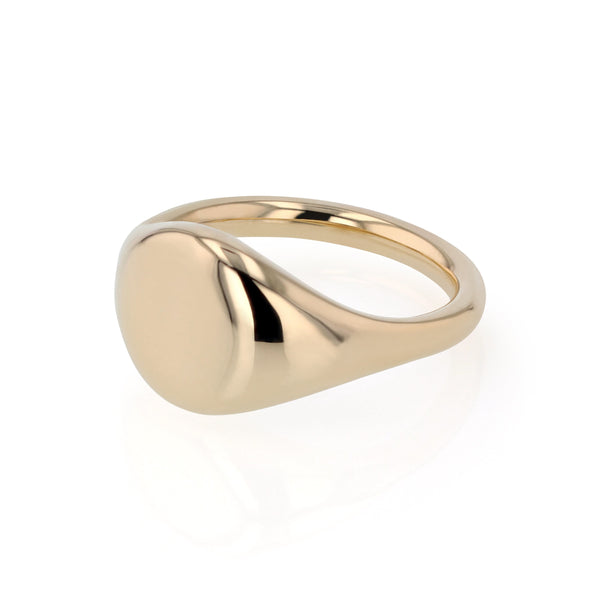 Ingot Round Signet Ring Gold | Sarah & Sebastian