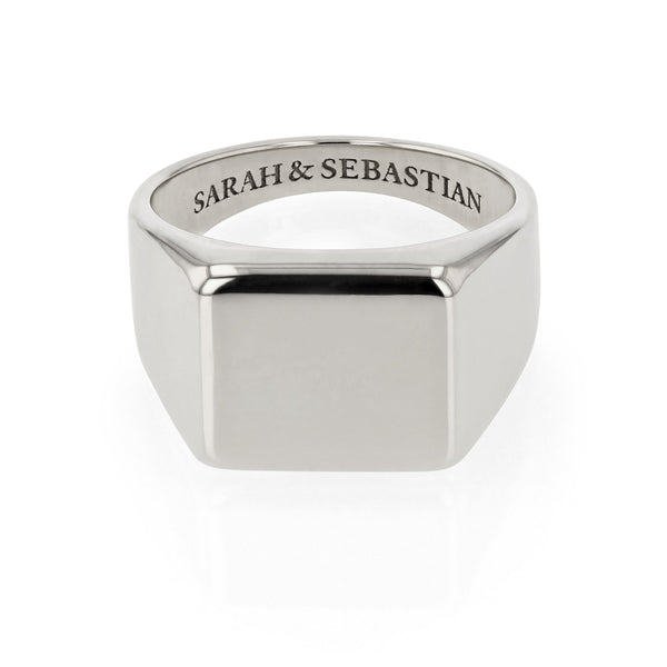 Ingot Square Ring Silver | Sarah & Sebastian