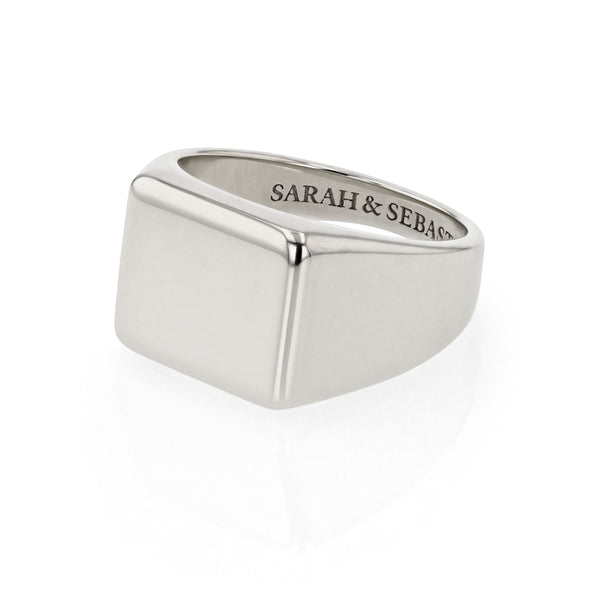 Ingot Square Ring Silver | Sarah & Sebastian