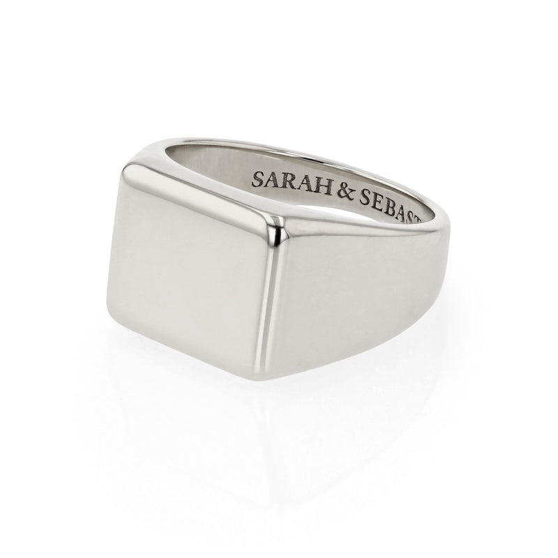 Ingot Square Ring Silver | Sarah & Sebastian