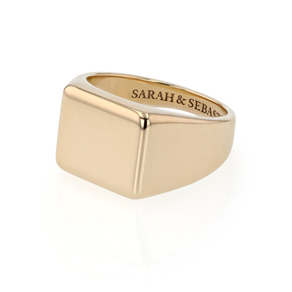 Ingot Square Ring Gold | Sarah & Sebastian