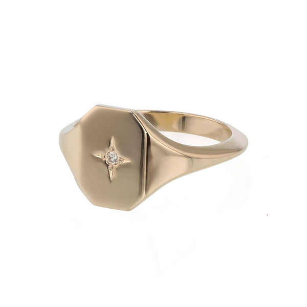 Insignia Diamond Signet Gold | Sarah & Sebastian 