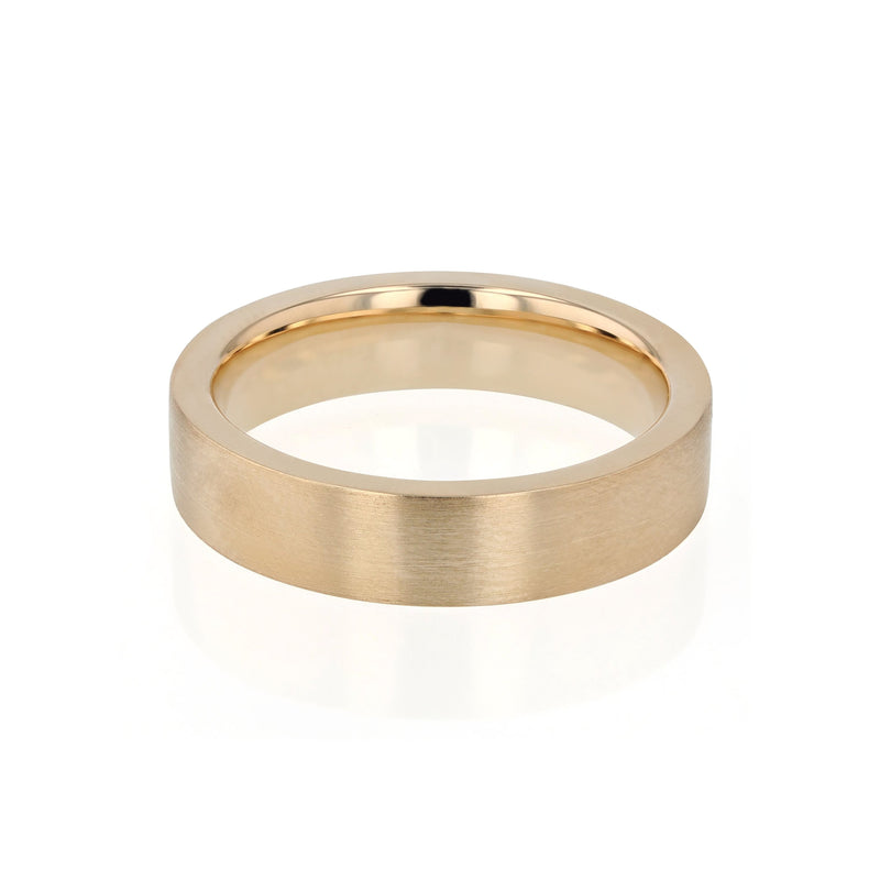 Level Bold II Brushed Mens Wedding Band Gold | Sarah & Sebastian